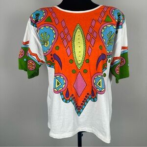 Vintage Western Connection T-Shirt Size Medium Vibrant Southwestern Embellished